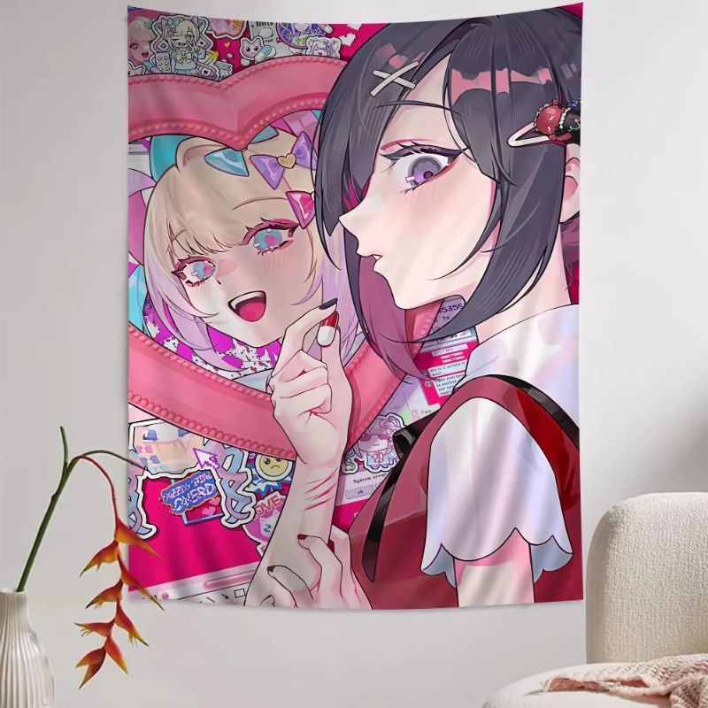 VIKAMA Pink Anime Girl Tapestr - Anime Cosplay Girl Photo recension och pris