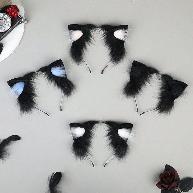 1pcs Cat Ears Halloween Headba - Anime Cosplay Girl With Black Hair recension och pris