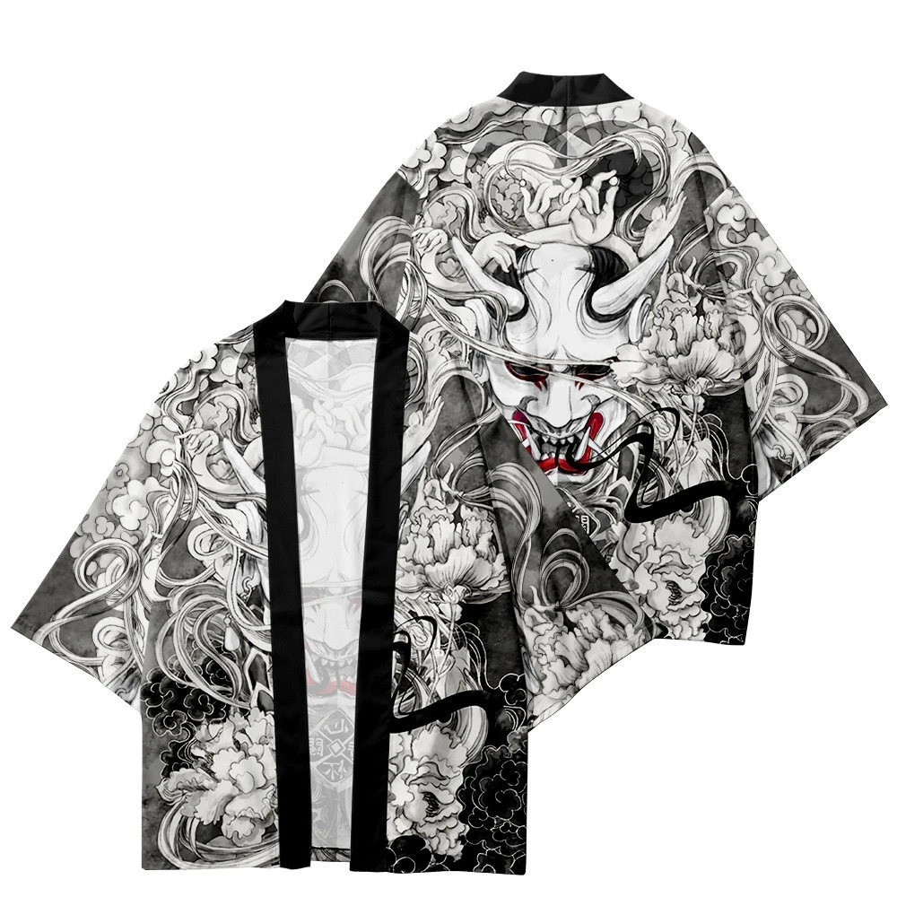 Demon Print Samurai Shirt Clot - Asian Cosplay Anime recension och pris