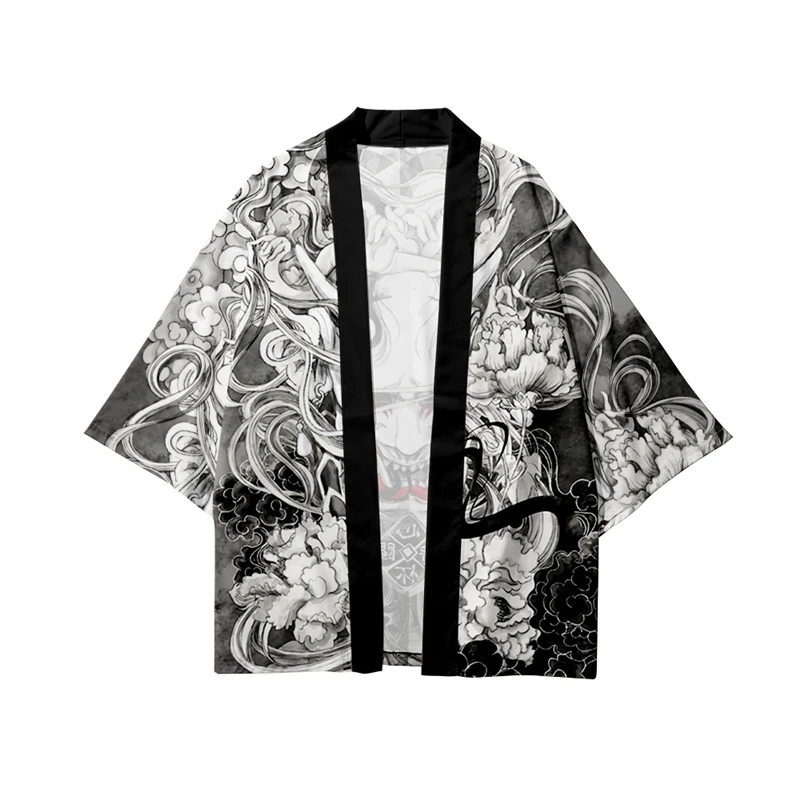 Demon Print Samurai Shirt Clot - Asian Cosplay Anime recension och pris