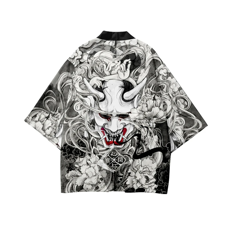 Demon Print Samurai Shirt Clot - Asian Cosplay Anime recension och pris