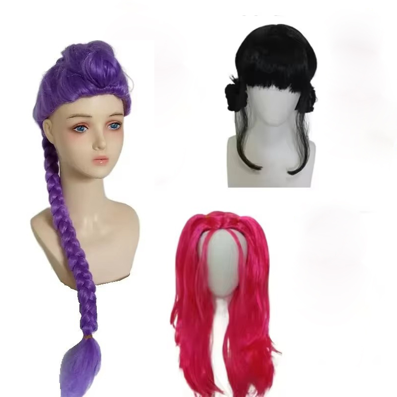 Anime Long Purple Braiding Hai - Anime Cosplay Girl With Black Hair recension och pris