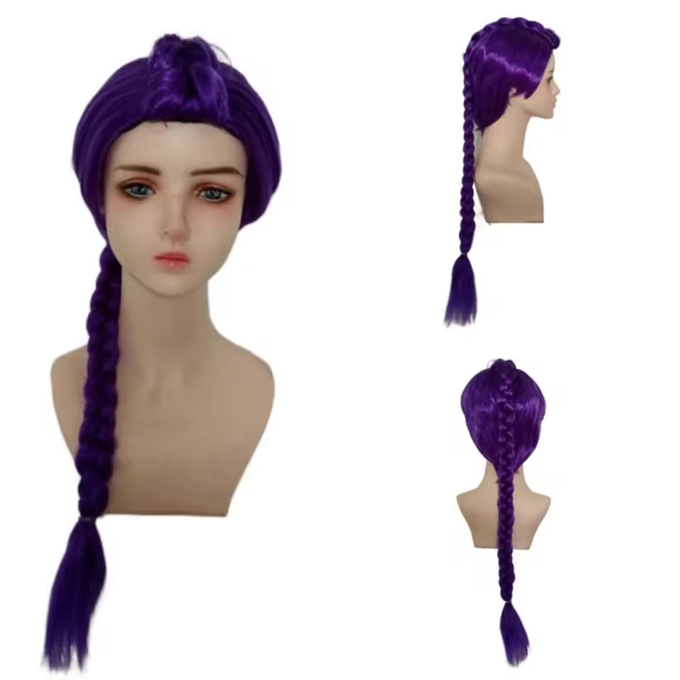 Anime Long Purple Braiding Hai - Anime Cosplay Girl With Black Hair recension och pris