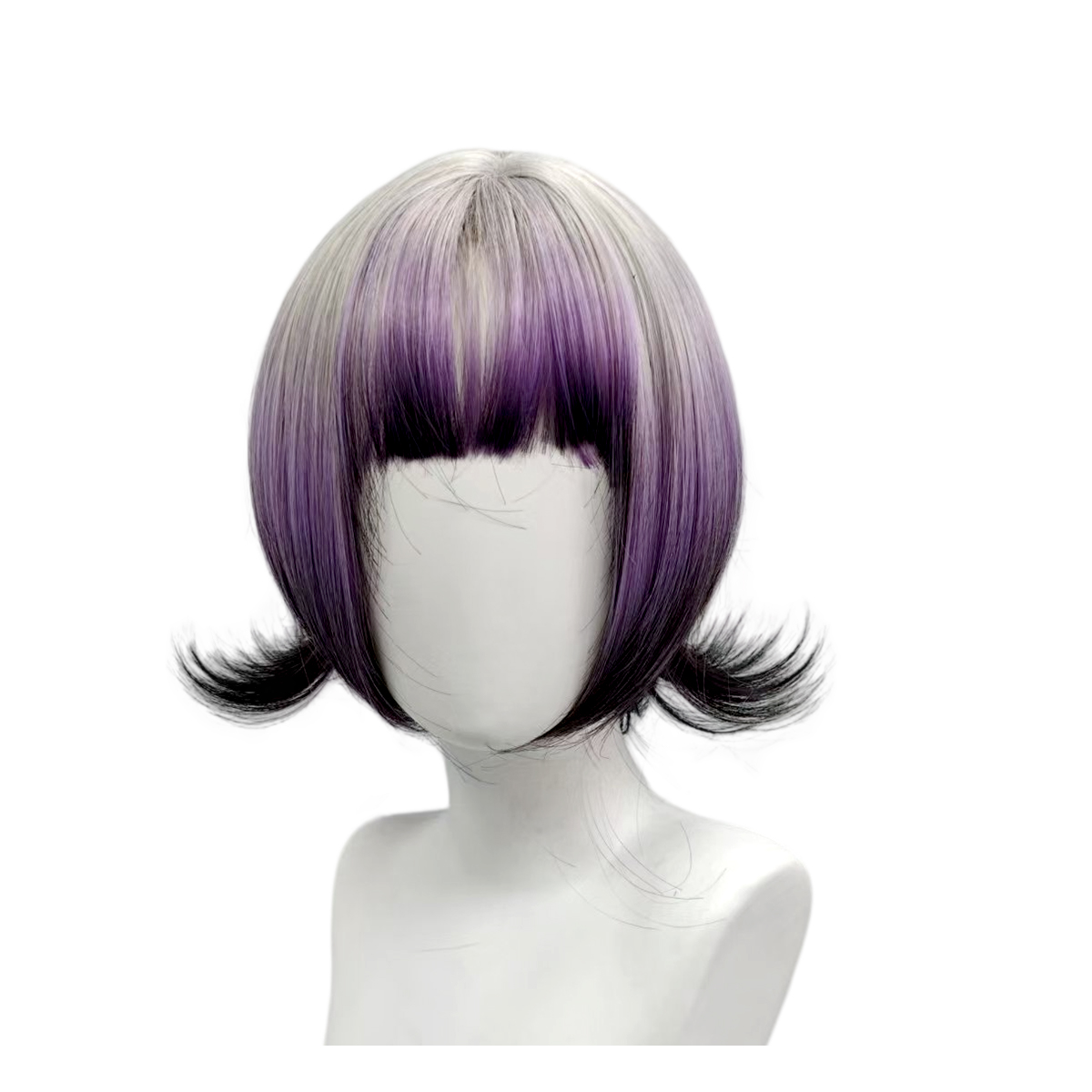 Grey Purple Black Ombre Bob Wi - Anime Cosplay Girl With Black Hair recension och pris