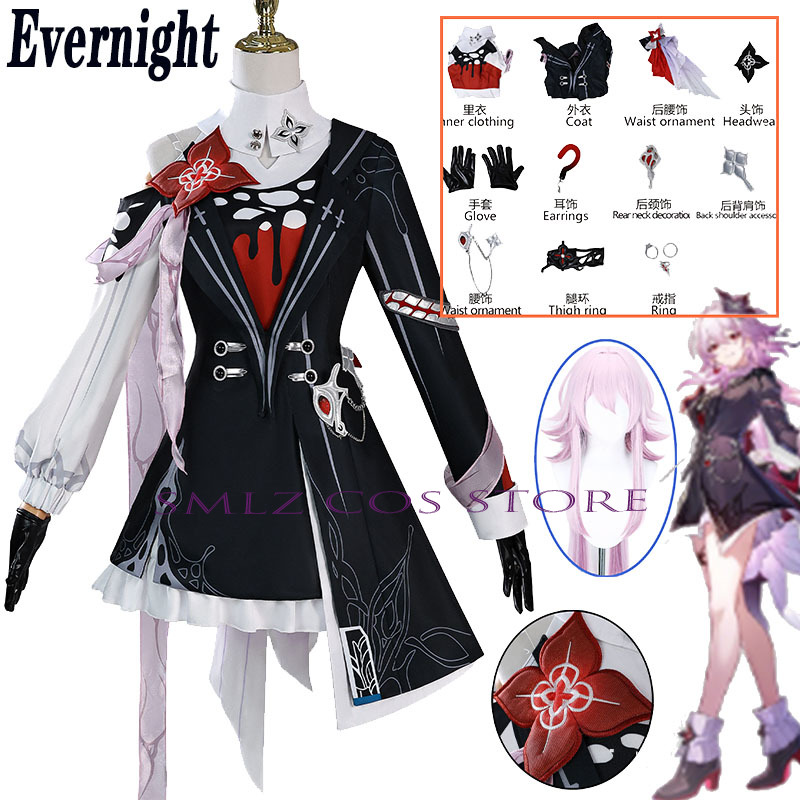 Newly Evernight Cosplay Honkai - Anime Cosplay Dress For Women recension och pris