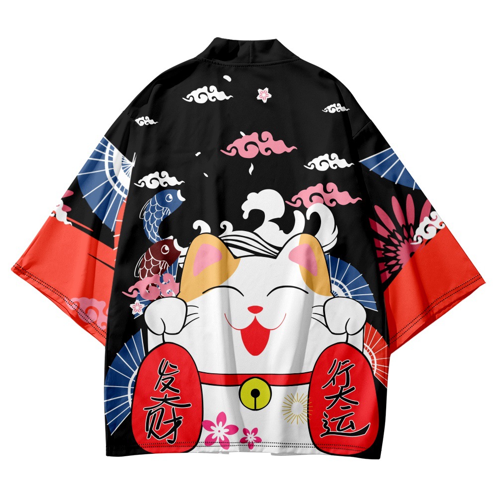 Yukata Cosplay Cat Print Cardi - Asian Cosplay Anime recension och pris
