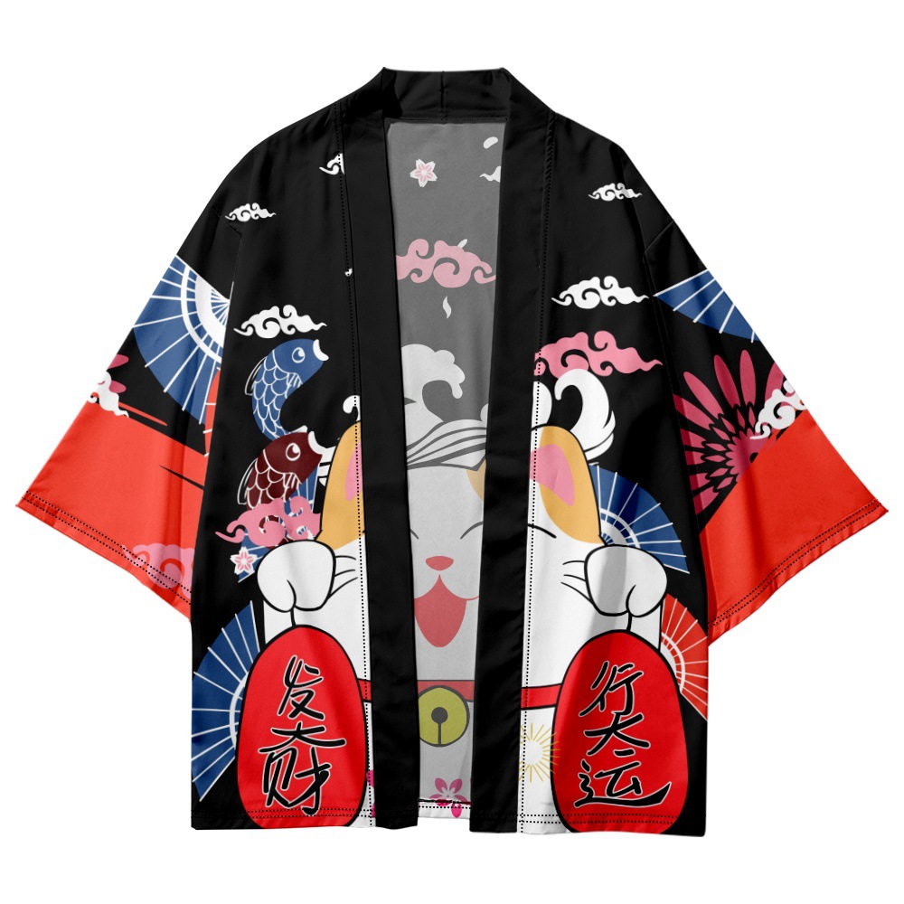 Yukata Cosplay Cat Print Cardi - Asian Cosplay Anime recension och pris